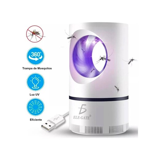 Lampara Mata Mosquitos Mosquitero Electrico Portatil Luz Led Elegate.
