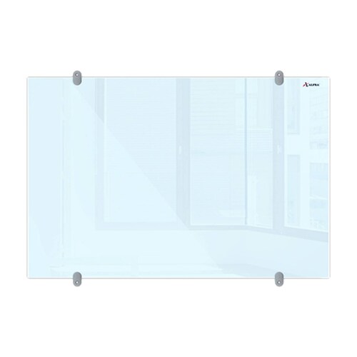 Pizarra Pintarrón De Cristal Satinado Alfra 60x90 cm c/puntos de referencia