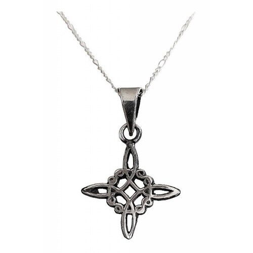 Dije Nudo De Bruja Pavonado Plata Solida 925 + Cadena S925 