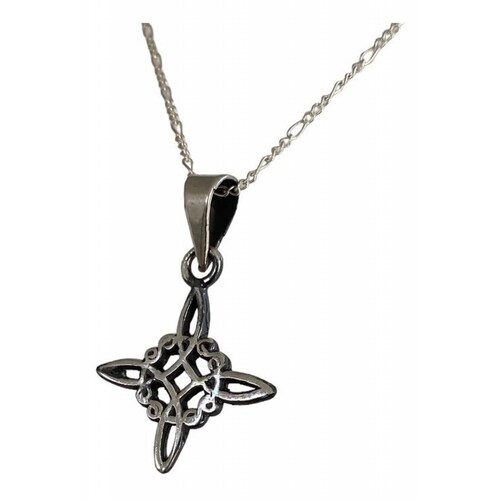 Dije Nudo De Bruja Pavonado Plata Solida 925 + Cadena S925 
