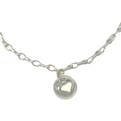 Pulsera Ajustable Corazon Amor Infinito Regalo Amistad Plata Liso 6 cm - 20.5 cm Largo/Ancho: 20.5 cm x 4 mm