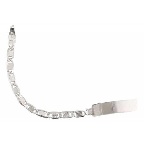 Esclava Pulsera Placa Gucci Gruesa Hombre Plata 925 3 Mm 7 cm - 16 cm Largo/Ancho: 16 cm x 3 mm Plateado
