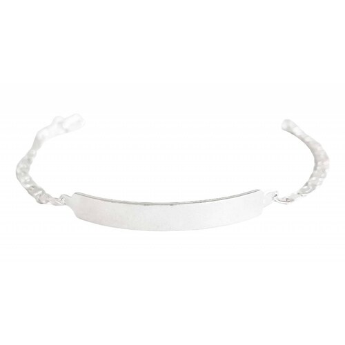 Esclava Pulsera Placa Gucci Gruesa Hombre Plata 925 3 Mm 7 cm - 16 cm Largo/Ancho: 16 cm x 3 mm Plateado