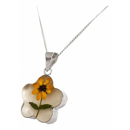 Shrek Collar Girasol Promesa Regalo Amor Amistad Plata S925 Flor Girasol Alto/Ancho: 2.3 cm x 2.3 cm
