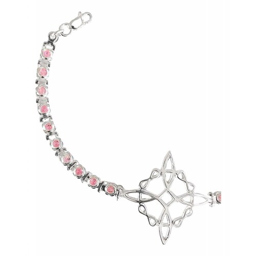 Pulsera Nudo De Bruja Grande Con Zirconias En Plata 925 6 cm - 19.5 cm Rosa Largo/Ancho: 19.5 cm (ajustable) x 4 mm