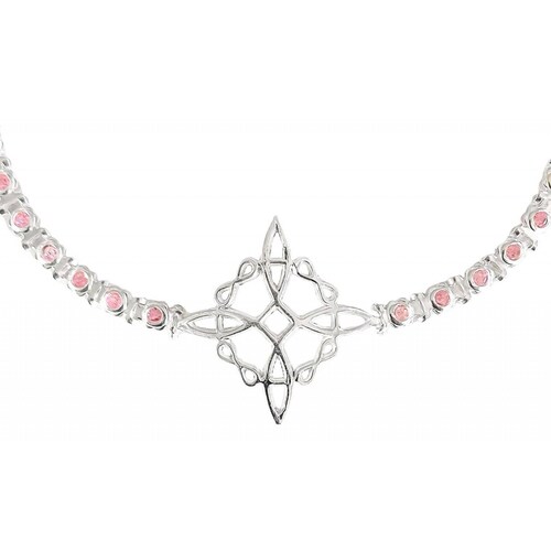 Pulsera Nudo De Bruja Grande Con Zirconias En Plata 925 6 cm - 19.5 cm Rosa Largo/Ancho: 19.5 cm (ajustable) x 4 mm