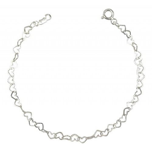 Pulsera Corazones Huecos Amor Amistad Regalo Plata 925 6 cm - 18 cm Largo/Ancho: 18 cm x 4 mm Corazones separados