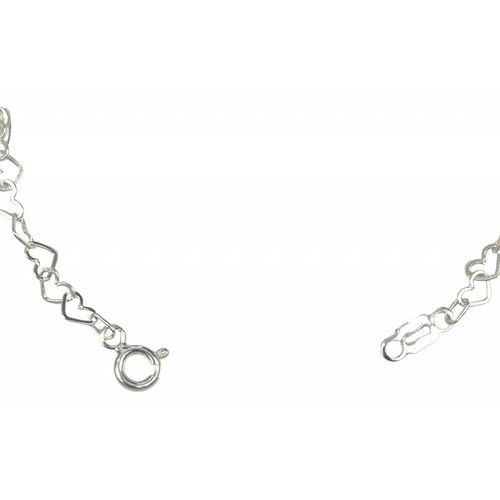 Pulsera Corazones Huecos Amor Amistad Regalo Plata 925 6 cm - 18 cm Largo/Ancho: 18 cm x 4 mm Corazones separados