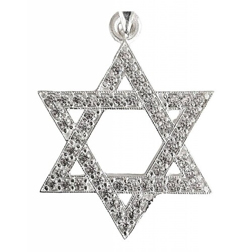 Dije Medalla Estrella De David Piedra Zirconias En Plata 925 Zirconias blanca Alto/Ancho: 3.4 cm x 2.2 cm