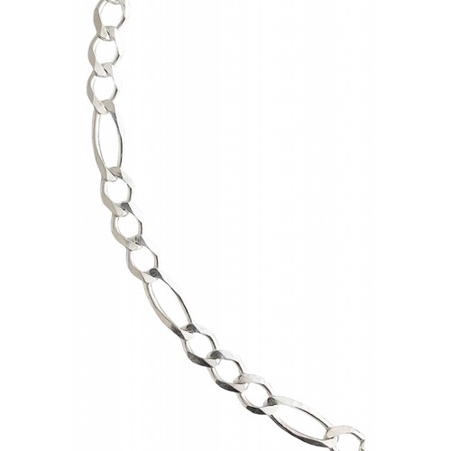 Pulsera Delgada Fígaro 3x1 Hombre Mujer Plata 925 4 Mm Plateado Largo/Ancho:21.5 cm x 4 mm 7 cm - 21.5 cm