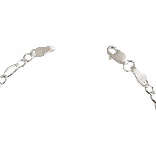 Pulsera Delgada Fígaro 3x1 Hombre Mujer Plata 925 4 Mm Plateado Largo/Ancho:21.5 cm x 4 mm 7 cm - 21.5 cm