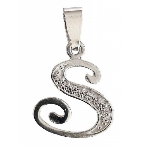 Dije Iniciales Abecedario Zirconias Plata Solida Ley 925 Alto/Ancho: 2.7 cm x varía