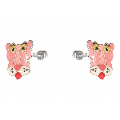 Aretes Pantera Rosa Niña Mujer Regalo Colores Plata Ley 925 