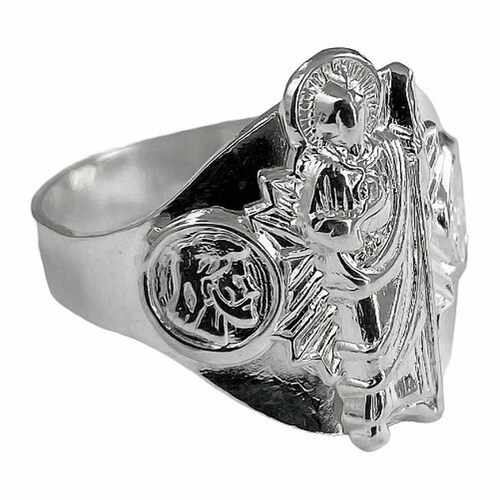 Anillo San Judas Tadeo Liso Plata Fina Ley S925 Plateado