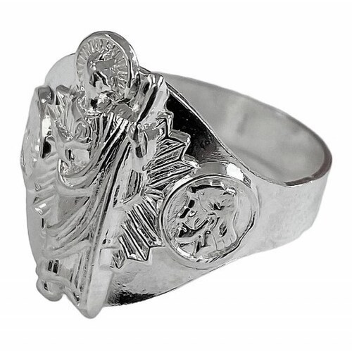 Anillo San Judas Tadeo Liso Plata Fina Ley S925 Plateado