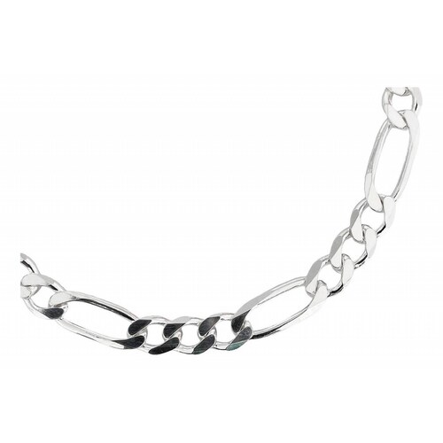 Esclava Pulsera Fígaro 3x1 Caballero Hombre Plata 925 6 Mm Plateado Largo/Ancho: 20 cm x 6 mm 7 cm - 20 cm