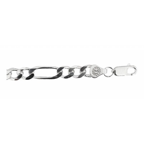 Esclava Pulsera Fígaro 3x1 Caballero Hombre Plata 925 6 Mm Plateado Largo/Ancho: 20 cm x 6 mm 7 cm - 20 cm