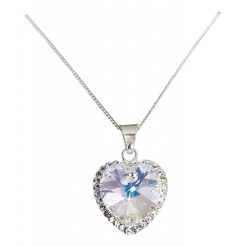 Dije Collar Corazon Del Mar Titanic Amor Amistad Plata 925 Alto/Ancho: 2.6 cm x 1.7 cm Blanco