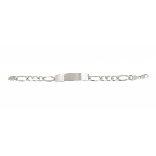 Esclava Hombre Pulsera Fígaro Plata 925 Placa Lisa 8 Mm Plateado Largo/Ancho: 22 cm x 8 mm 7 cm - 22 cm