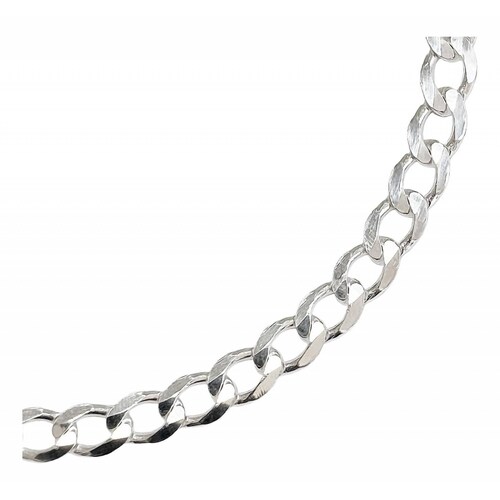 Pulsera Hombre Dama Cubana Abierta Barbada Plata 925 5 Mm Largo/Ancho: 20 cm x 5 mm 7 cm - 20 cm Plateado