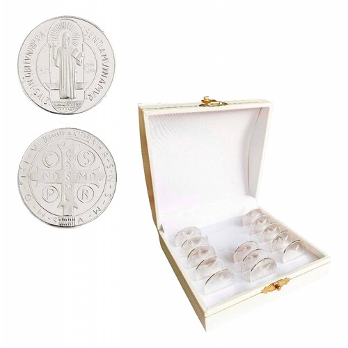 Juego Arras Matrimoniales Boda Cristiana Plata Ley .999 2 Cm San Benito Alto/Ancho: 2 cm x 2 cm