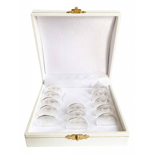 Juego Arras Matrimoniales Boda Cristiana Plata Ley .999 2 Cm San Benito Alto/Ancho: 2 cm x 2 cm