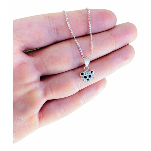 Cadena De Plata 3x1 Con Dije De Carita Oso Plata Solida 925 