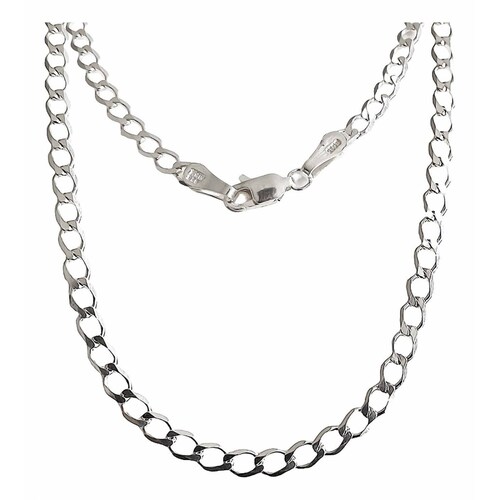 Cadena Cubana Delgada Plata 925 Hombre Barbado 70 Cm X 4mm 