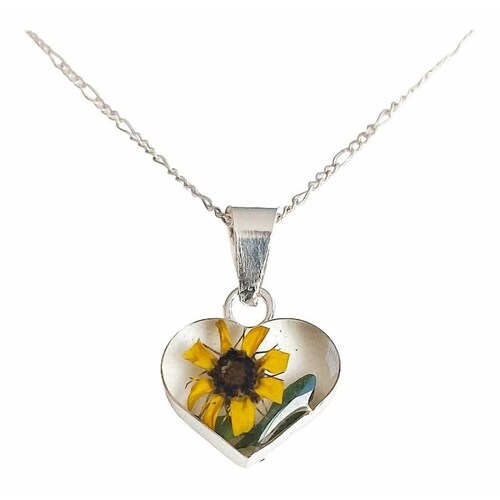 Shrek Aretes Collar Girasol Promesa Regalo Amor Plata 925 Corazón girasol hoja Alto/Ancho: 1 a 3 cm x 1 a 3 cm