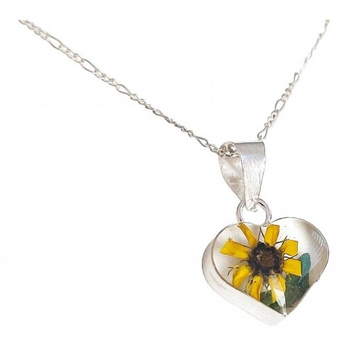 Shrek Aretes Collar Girasol Promesa Regalo Amor Plata 925 Corazón girasol hoja Alto/Ancho: 1 a 3 cm x 1 a 3 cm