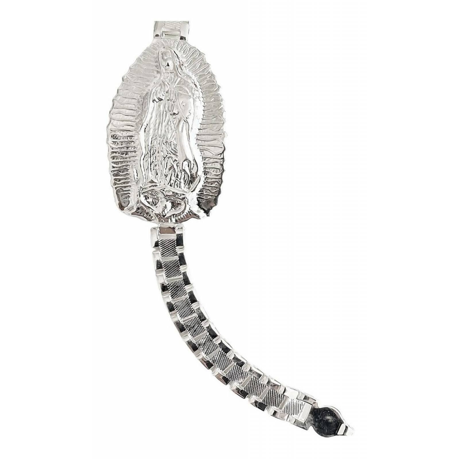 Pulsera Rolex Virgen De Guadalupe Esclava Grande Plata 925