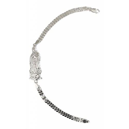 Pulsera Rolex Chica Virgen De Guadalupe Plata Solida Ley 925 Largo/Ancho: 17 cm x 4 mm 7 cm - 17 cm Plateado