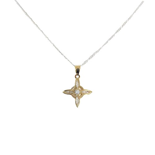 Dije Nudo De Bruja Celta Mediano Oro 10k + Cadena de Regalo Alto/Ancho 2.5 cm x 1.9 cm 2.5 cm x 1.9 cm