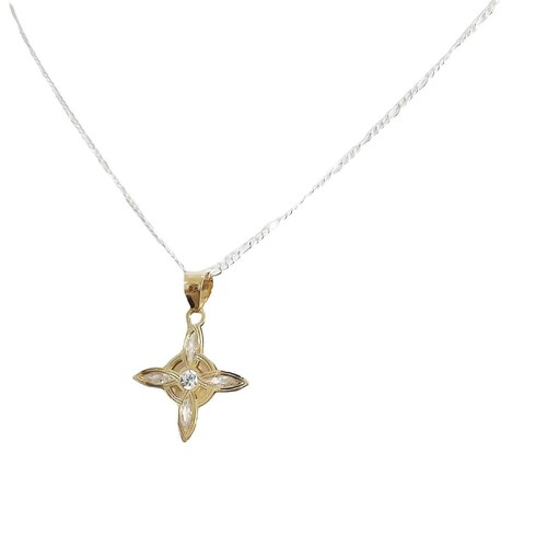 Dije Nudo De Bruja Celta Mediano Oro 10k + Cadena de Regalo Alto/Ancho 2.5 cm x 1.9 cm 2.5 cm x 1.9 cm
