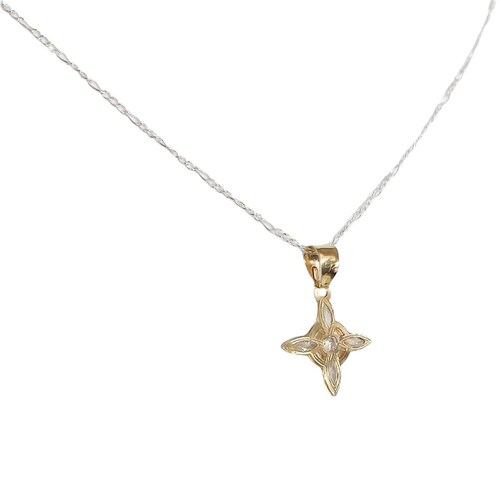Dije Nudo De Bruja Celta Chico Oro 10k + Cadena de Regalo 2.1 cm x 1.3 cm Alto/Ancho 2.1 cm x 1.3 cm