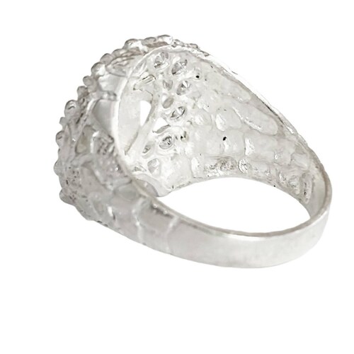 Anillo Santa Muerte Herradura Zirconias Plata Ley 925 8 Blanco