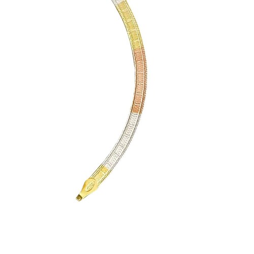Cadena Y Brazalete Cola De Serpiente Tricolor Plata Ley 925 Cuadro cerrado Largo / Ancho 45 cm x 3 mm 45 cm x 3 mm