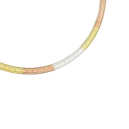 Cadena Y Brazalete Cola De Serpiente Tricolor Plata Ley 925 Cuadro cerrado Largo / Ancho 45 cm x 3 mm 45 cm x 3 mm