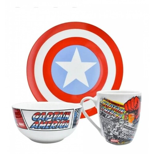 Vajilla Súper Héroes Marvel Porcelana Colección 12 Piezas