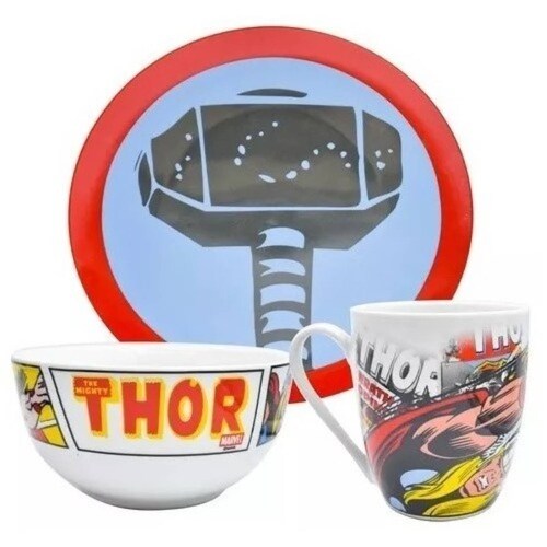 Vajilla Súper Héroes Marvel Porcelana Colección 12 Piezas
