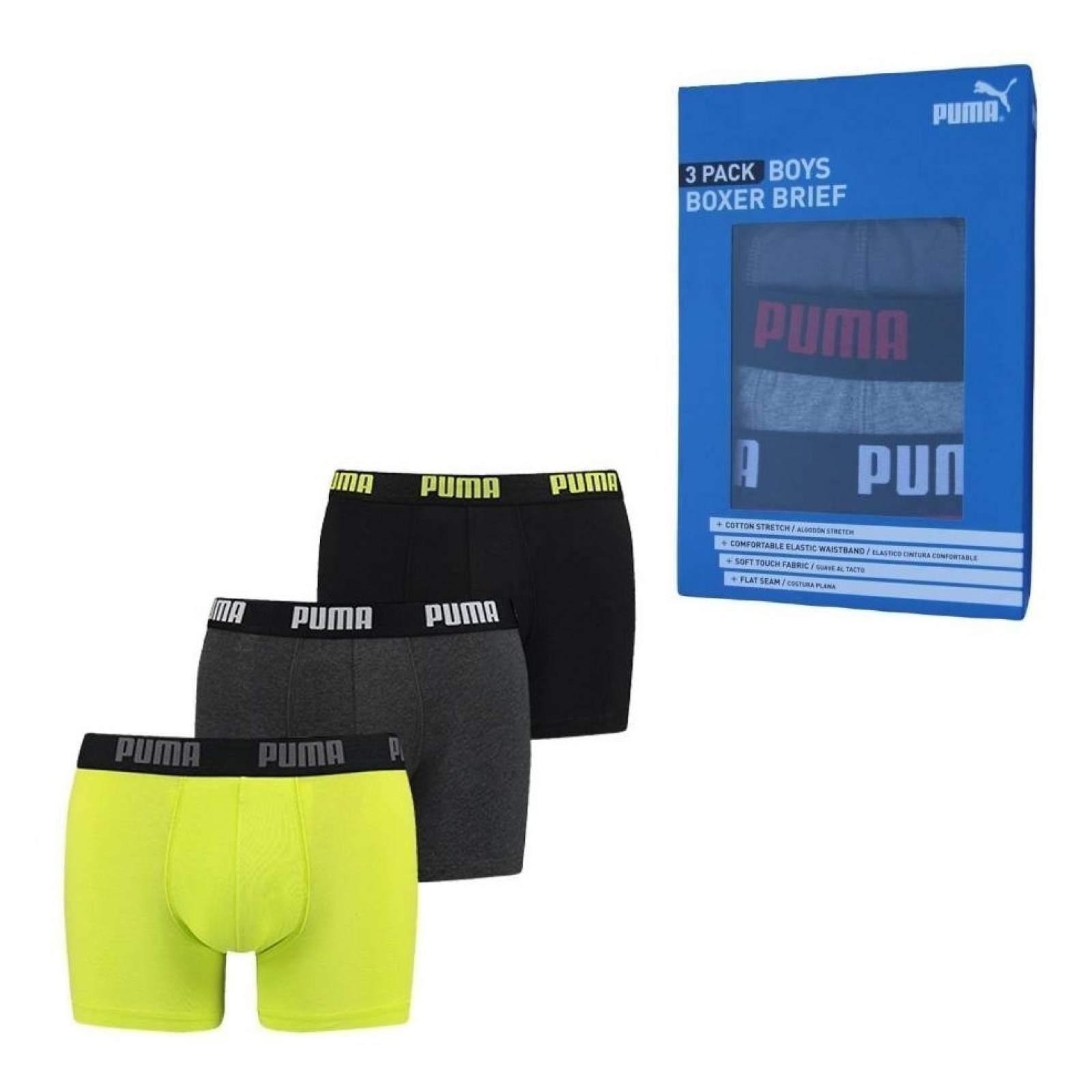 Boxer Puma Para Ninos 3 Pzas Original Algodon Varias Tallas