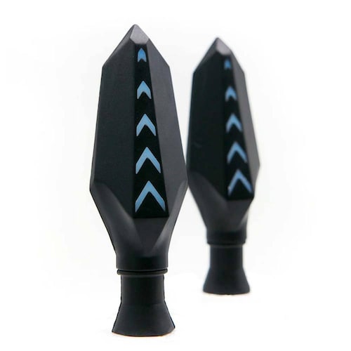 Direccionales Para Moto Rasen Led Secuencial Bi-Color Tipo Flecha Universal Azul