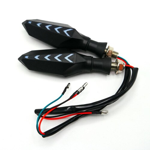Direccionales Para Moto Rasen Led Secuencial Bi-Color Tipo Flecha Universal Amarillo