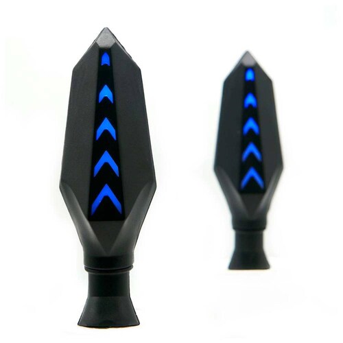 Direccionales Para Moto Rasen Led Secuencial Bi-Color Tipo Flecha Universal Amarillo