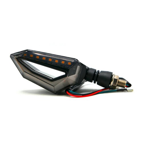 Direccionales Para Moto Rasen Luz Led-Neon Universal    Rojo