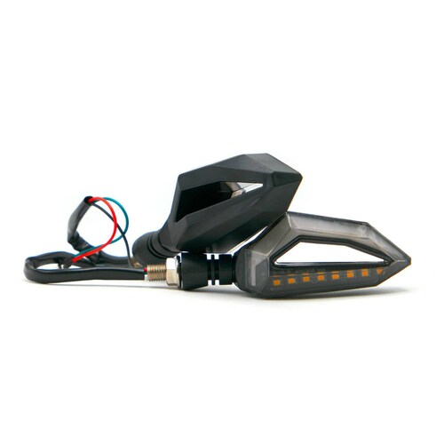 Direccionales Para Moto Rasen Luz Led-Neon Universal    Rojo