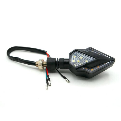 Direccionales Para Moto Rasen Led Secuencial Tipo Diamante Universal  Azul