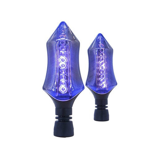 Direccionales Para Moto Rasen Led Secuencial Tipo Deportiva Universal  Azul