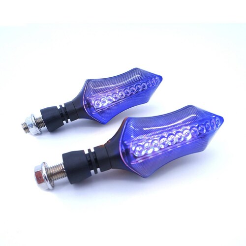 Direccionales Para Moto Rasen Led Secuencial Tipo Deportiva Universal  Azul