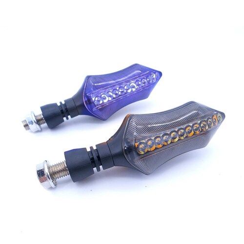 Direccionales Para Moto Rasen Led Secuencial Tipo Deportiva Universal  Azul